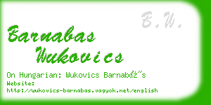 barnabas wukovics business card